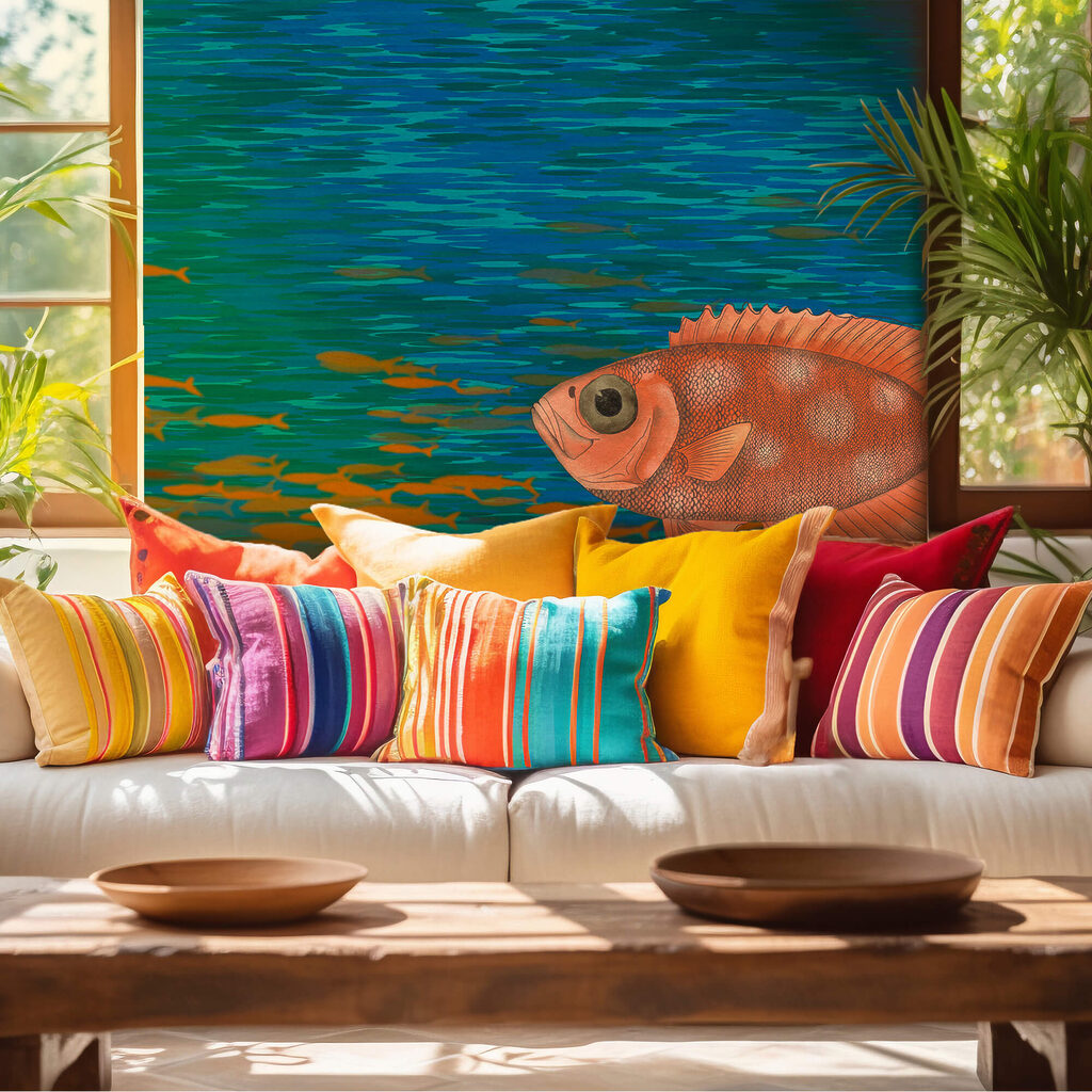 Vissen tussen kleurige waterstreken — interieur 2