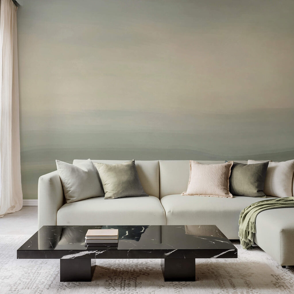 Groene horizon in verfsluiers — interieur 1