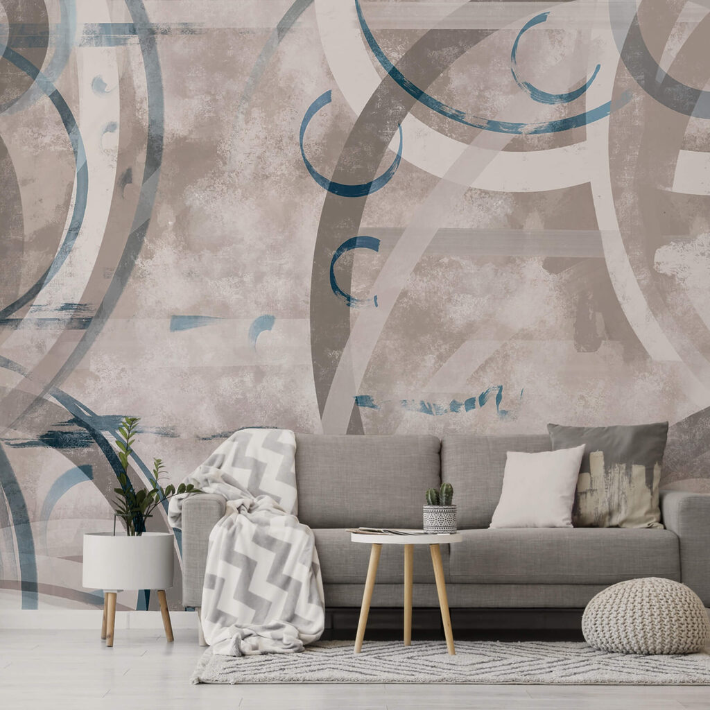 Blauwe bogen over verf — interieur 3
