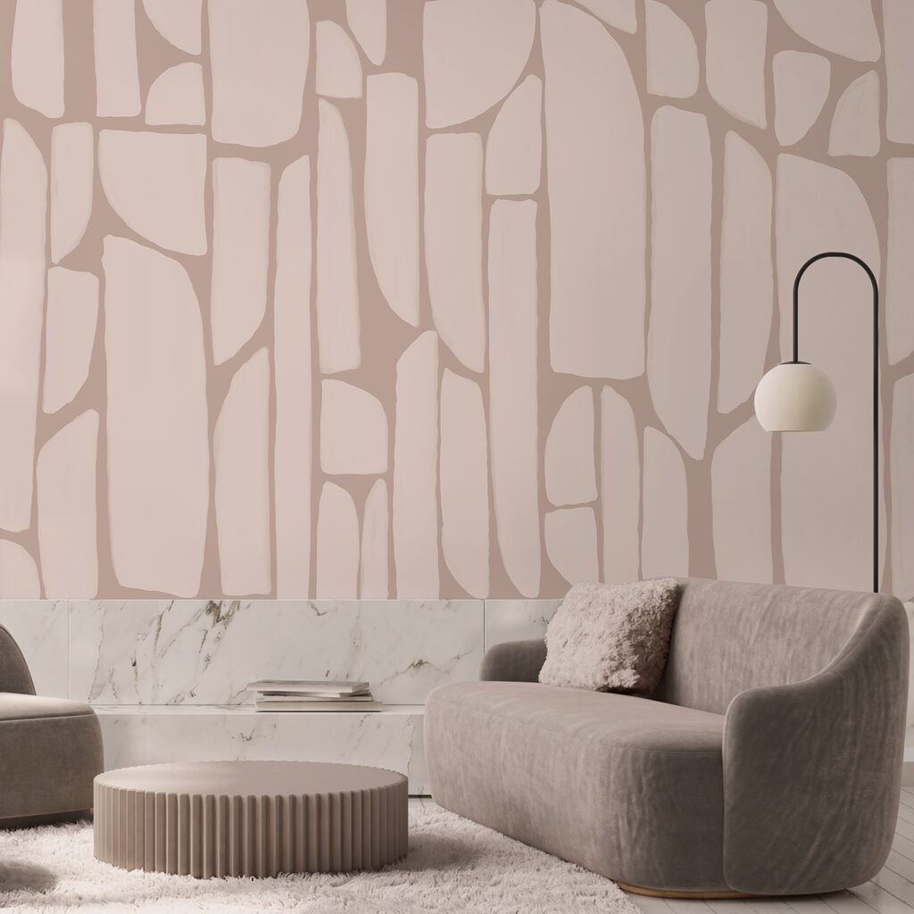 Roze mozaïek met rondingen — interieur 2