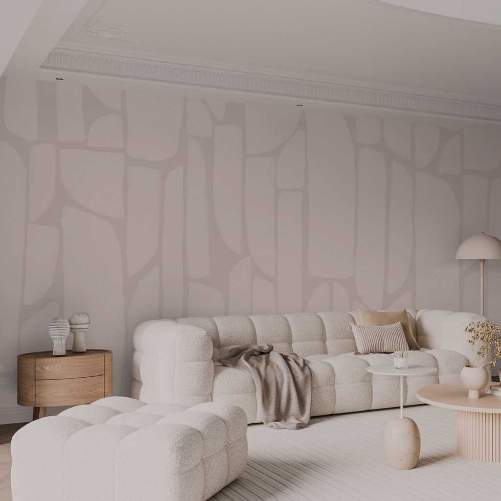 Witte en roze achtergrond in een interieur