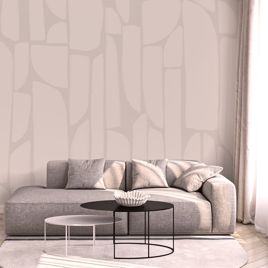 Roze vlakken als mozaïek — interieur 2