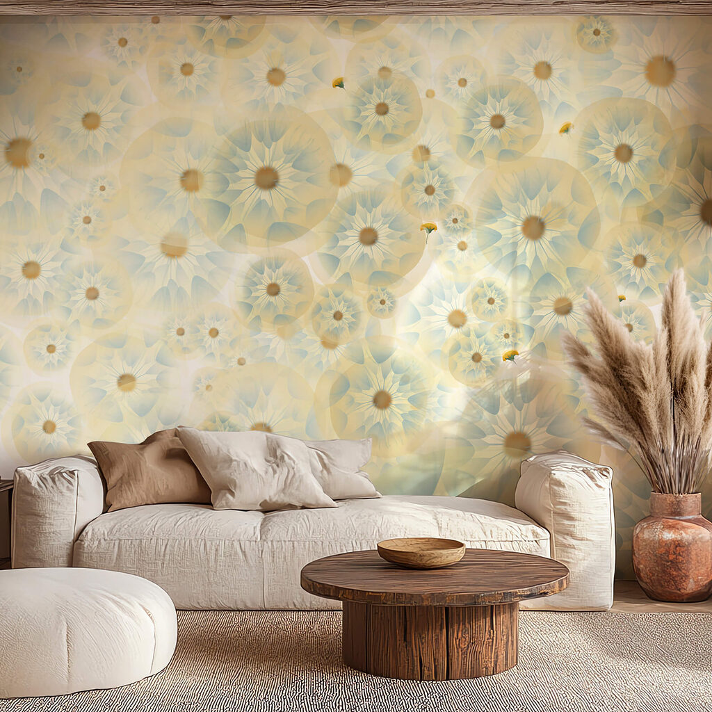 Gele bloemen in aquarel — interieur 2