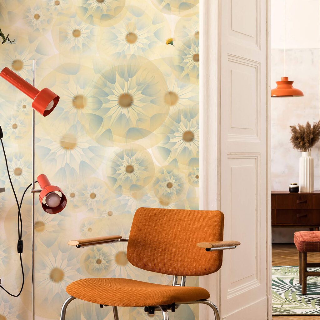 Gele bloemen in aquarel — interieur 1