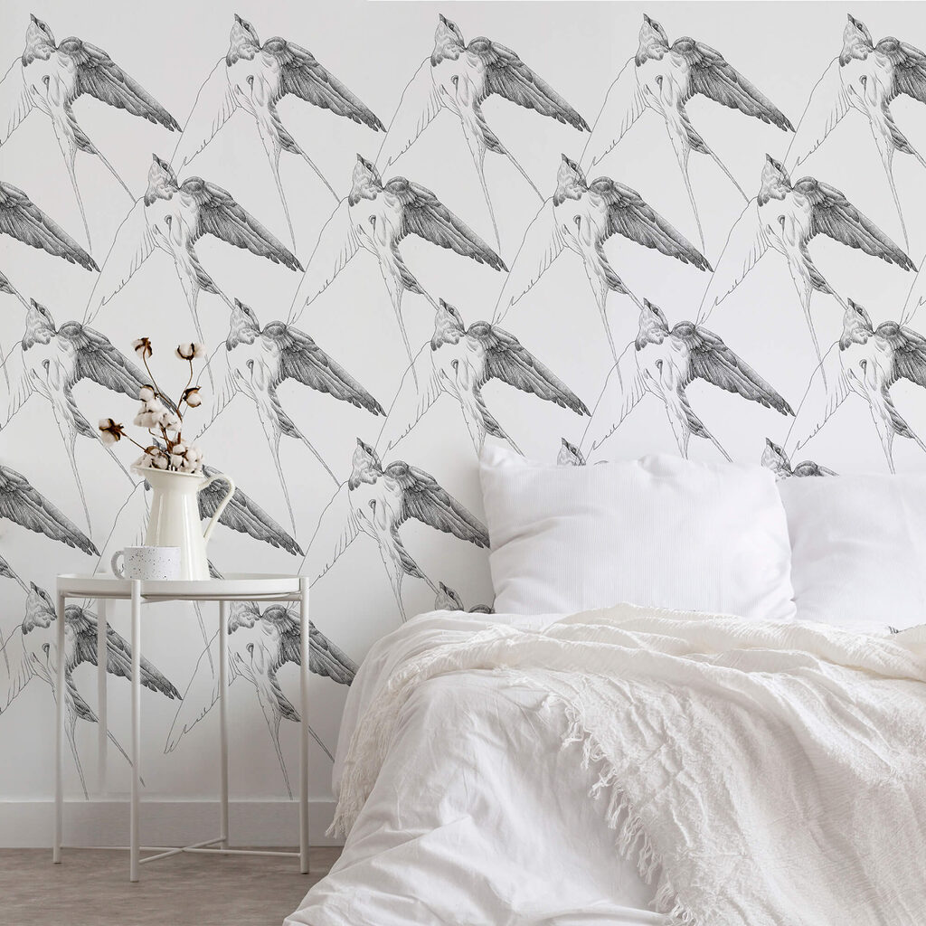 Reigers in fijne tekenlijnen — interieur 2