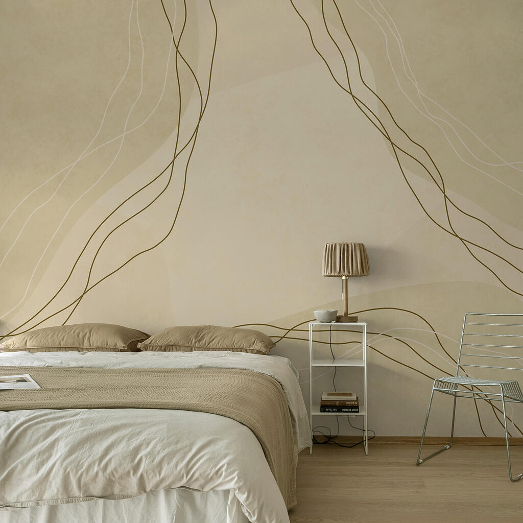 Lijnbundels over lichtgeel — interieur 1