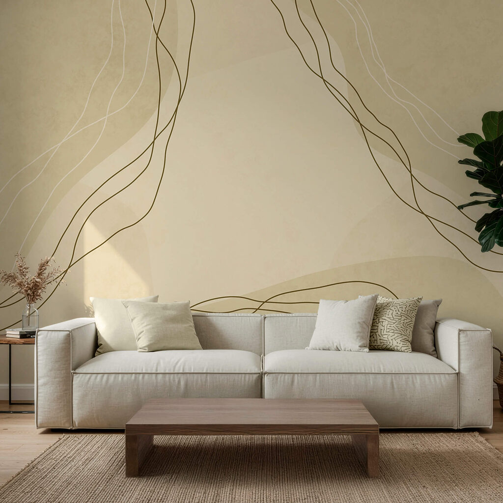 Lijnbundels over lichtgeel — interieur 2