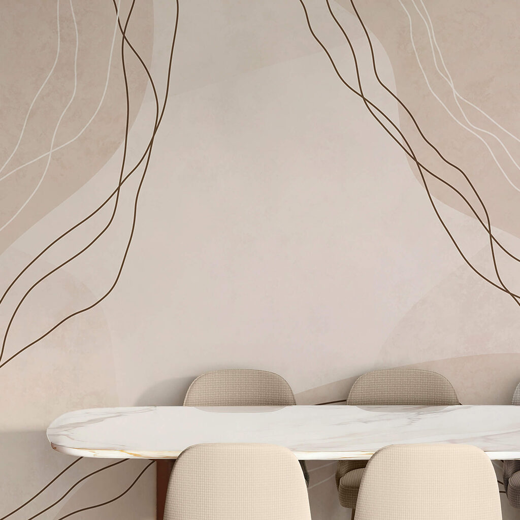 Witte en bruine lijnen op een beige achtergrond — interieur 2