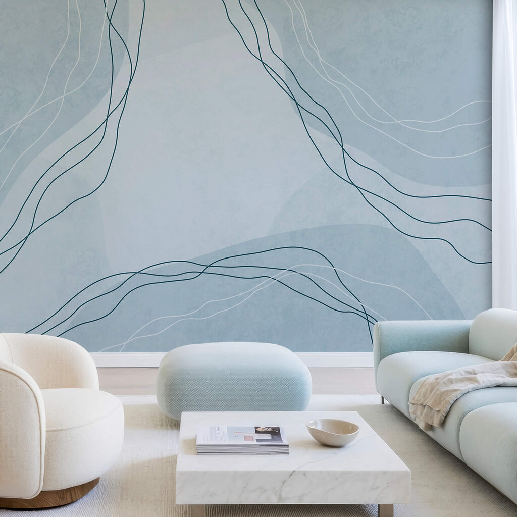 Blauwe en witte achtergrond met lijnen — interieur 1
