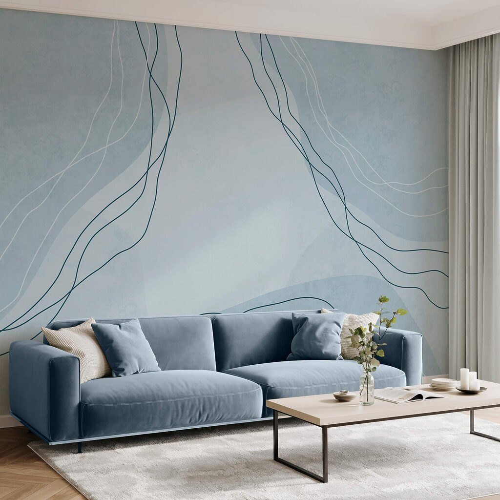 Blauwe en witte achtergrond met lijnen — interieur 2