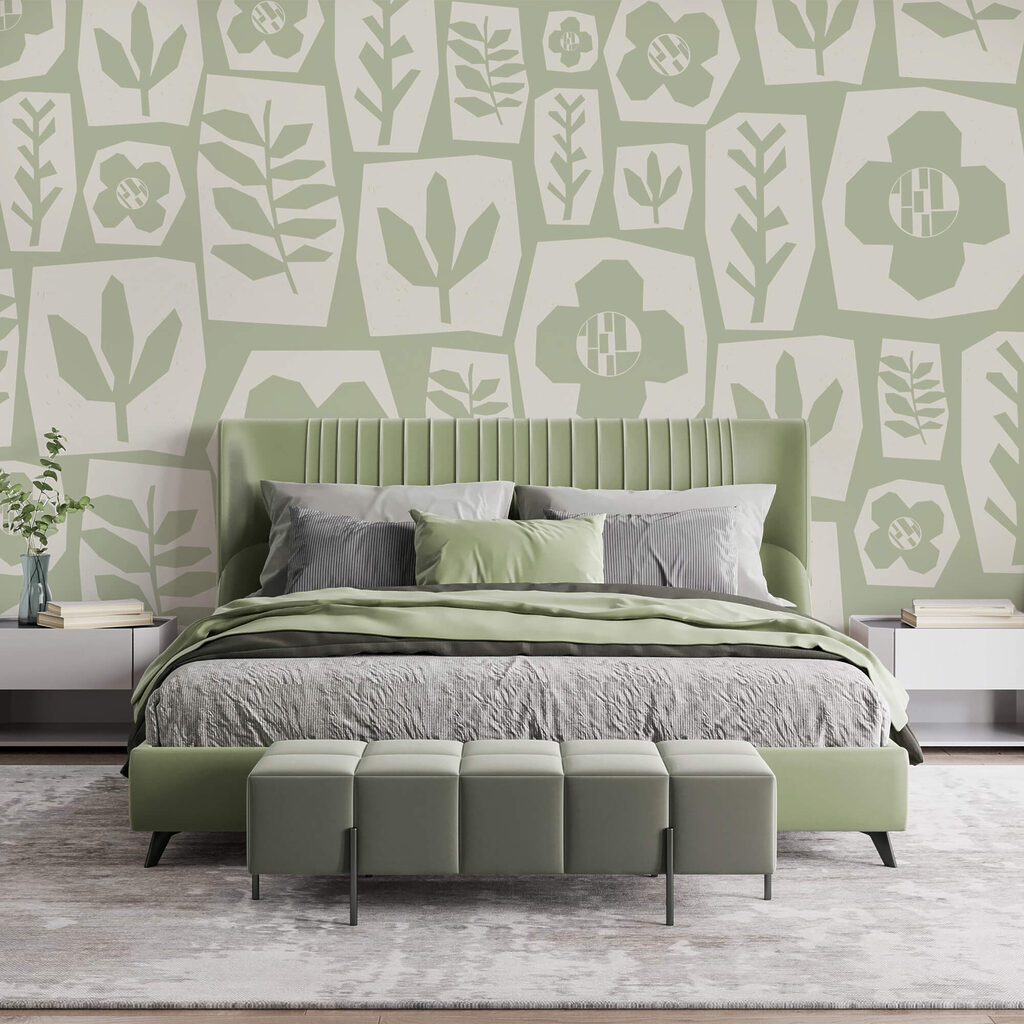 Bloemen als groene lapjes — interieur 1