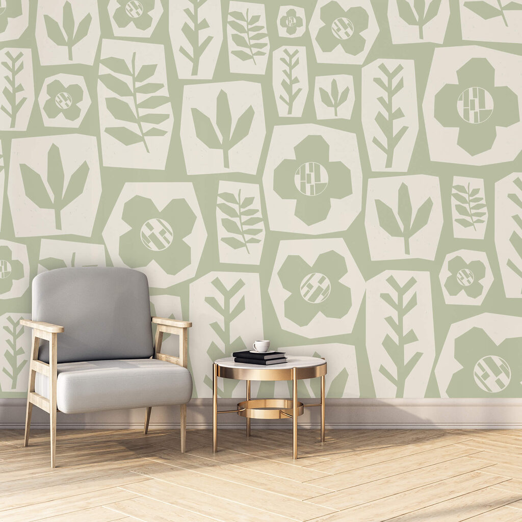 Bloemen als groene lapjes — interieur 2
