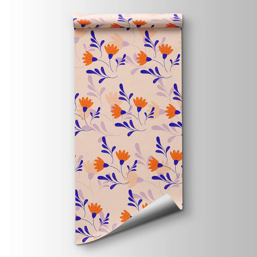 Oranje bloemen, blauwe bladeren — productweergave