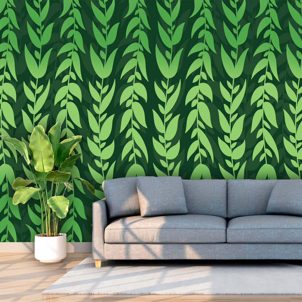 Groene bladeren volgen golven — interieur 2