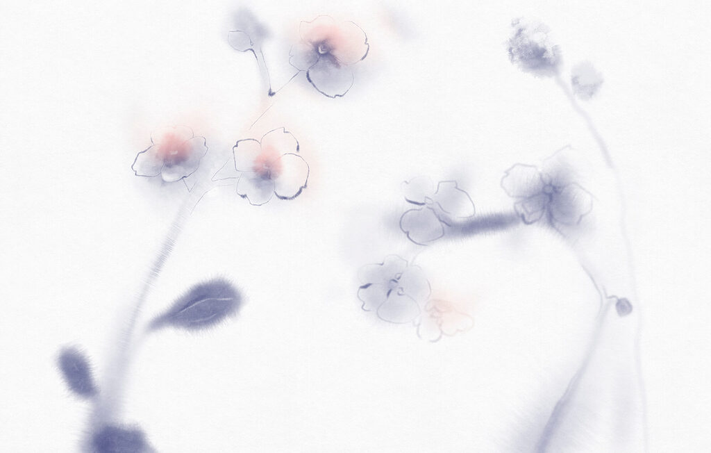 Bloemen in bleke aquarel — volledig ontwerp