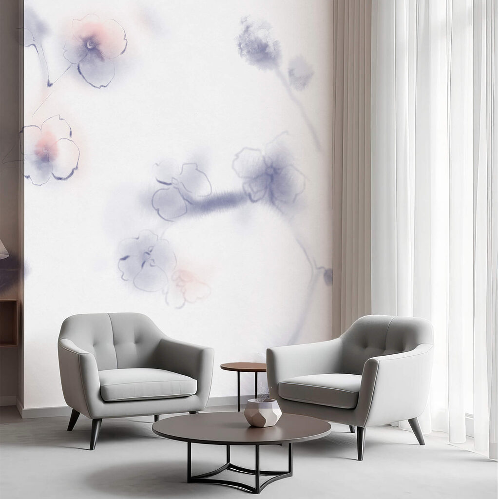 Bloemen in bleke aquarel — interieur 1