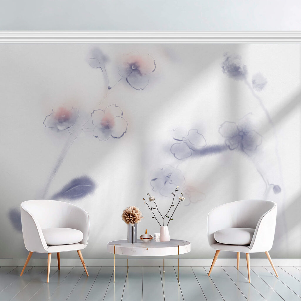 Bloemen in bleke aquarel — interieur 2