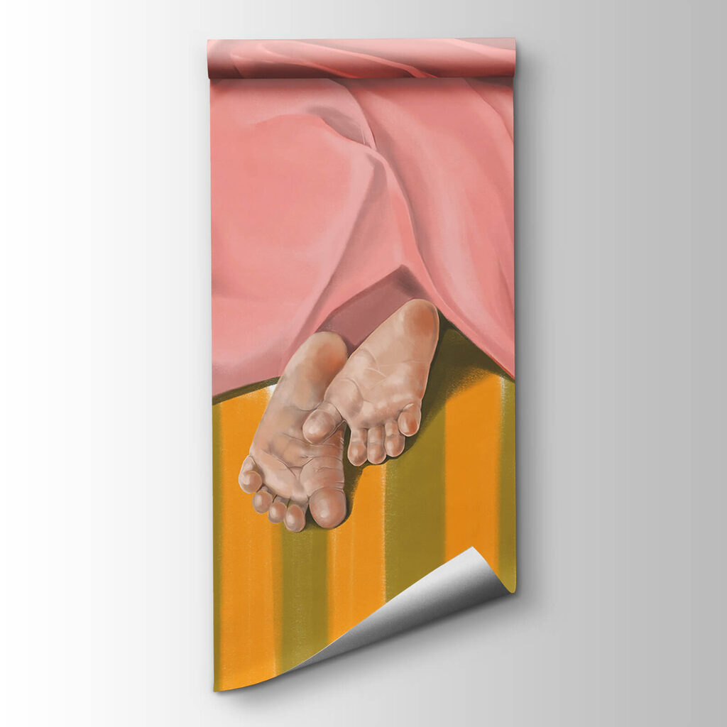 Voeten onder roze plooien — productweergave