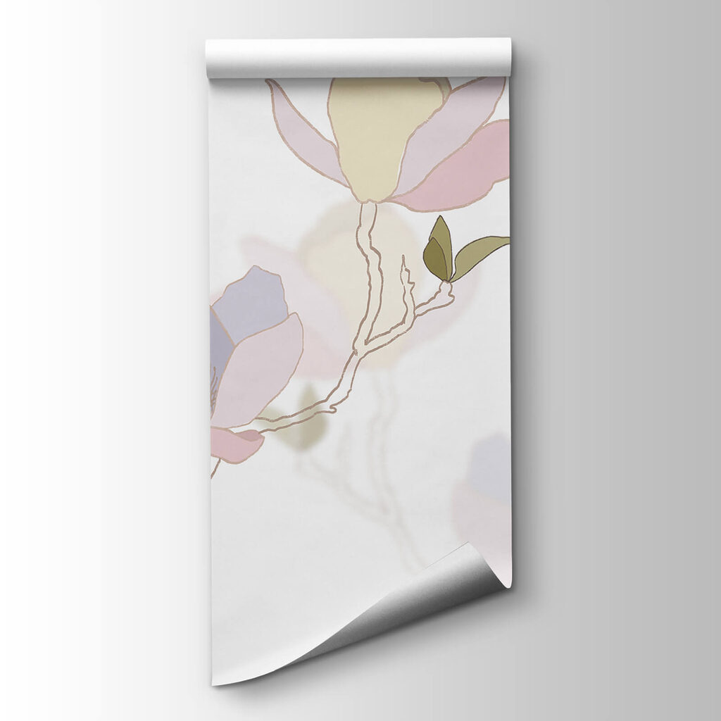 Magnolia in vlakke pasteltinten — productweergave