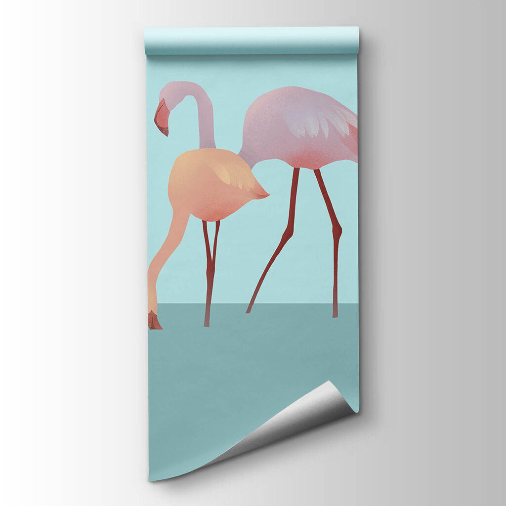 Flamingo’s op turquoise — productweergave