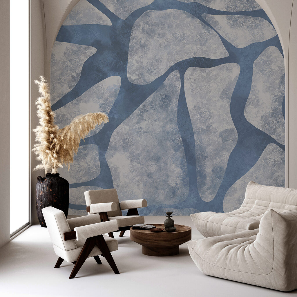 Onregelmatige vlakken in blauw — interieur 1