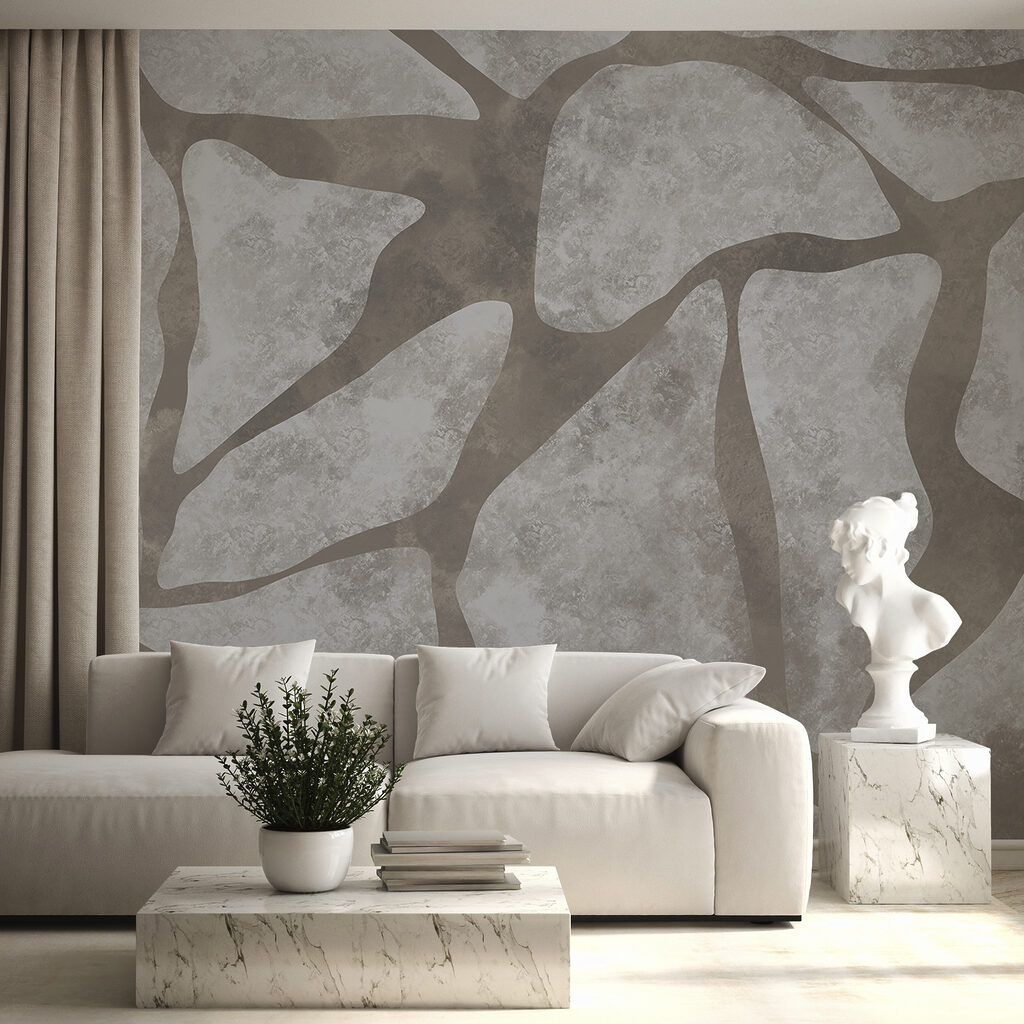 Abstract patroon in ingetogen tinten in een interieur