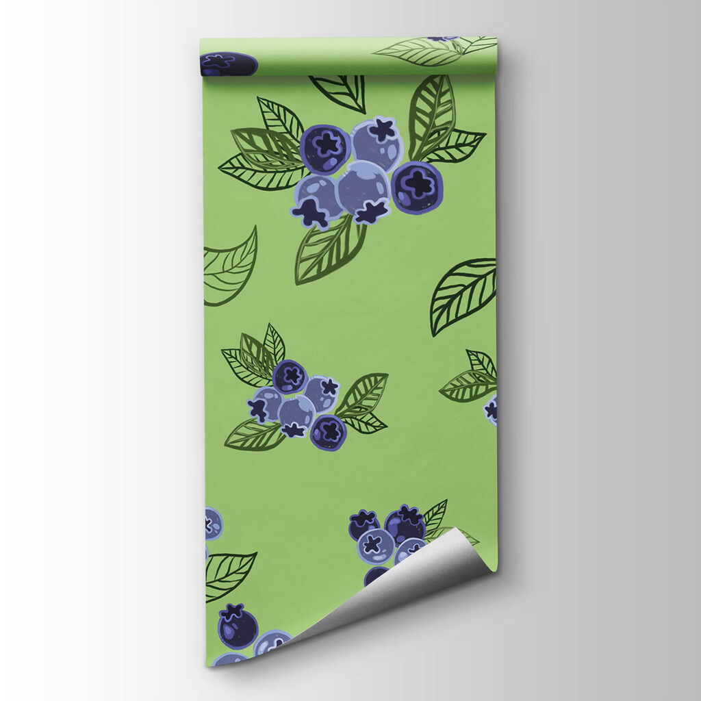Blauwe bessen op appelgroen — productweergave