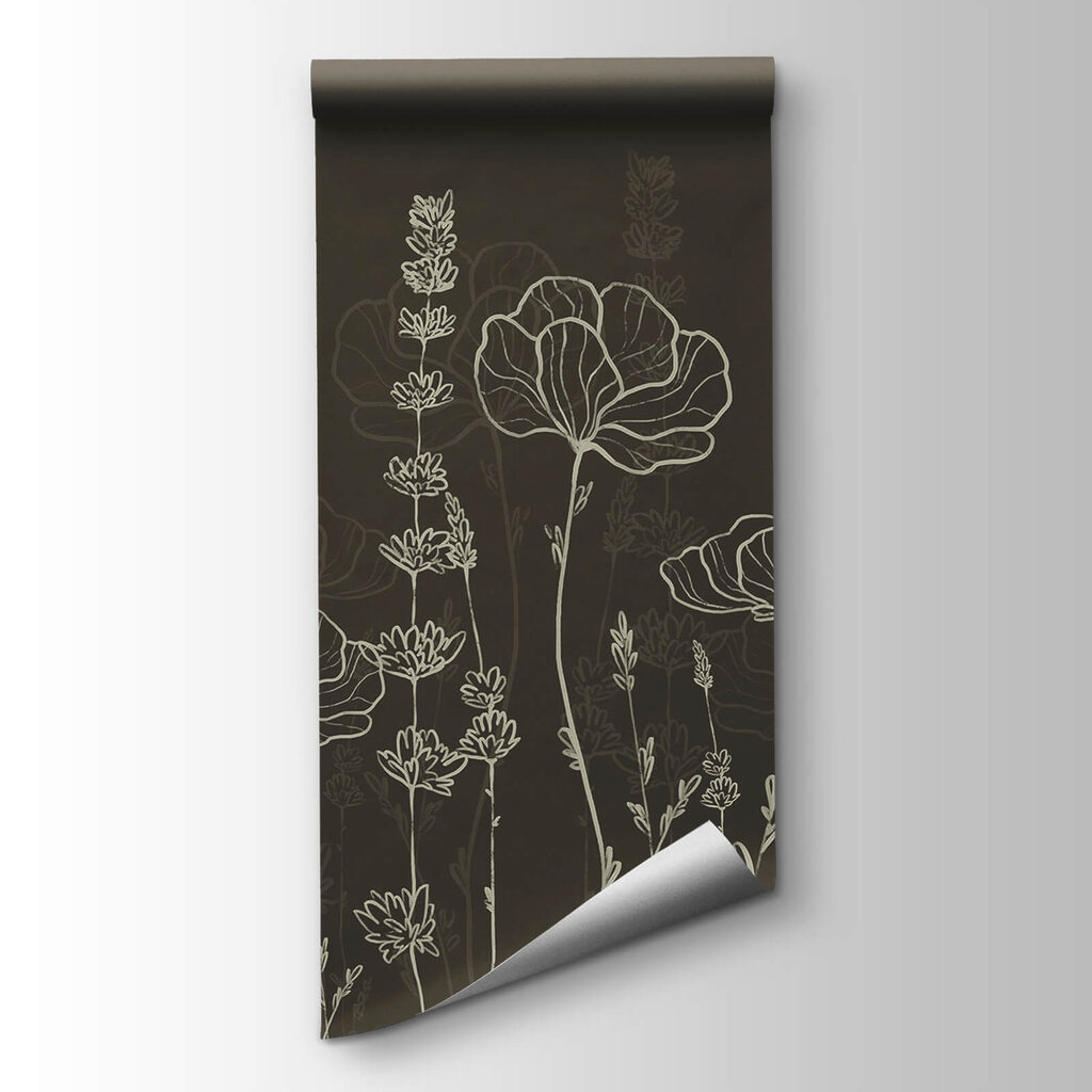 Een rij bloemen tegen een donkere achtergrond — productweergave