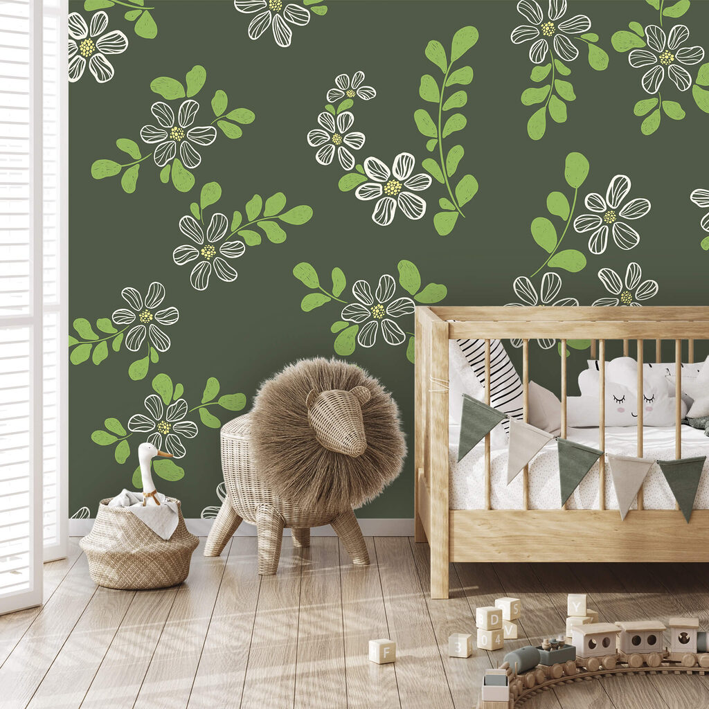 Bloemetjes met heldergroene blaadjes — interieur 1