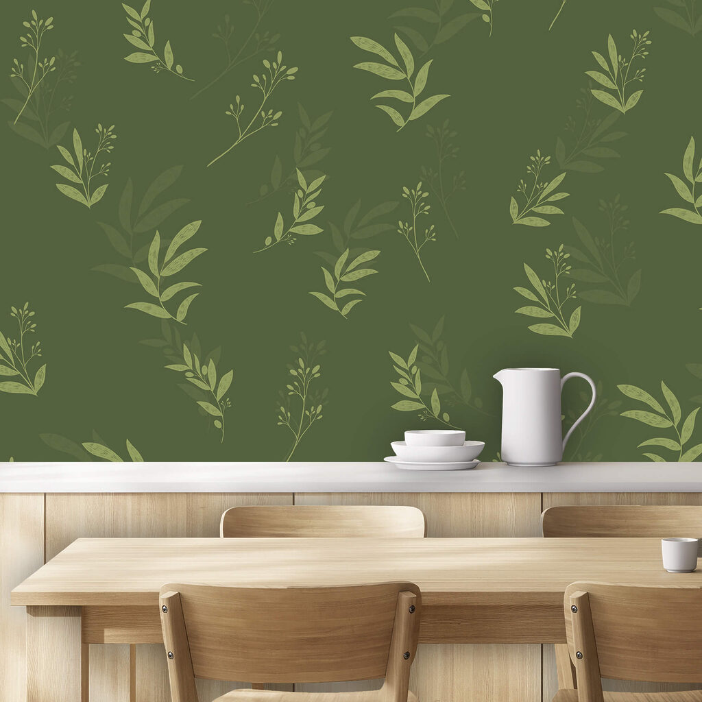 Kleine takjes op bosgroen — interieur 2