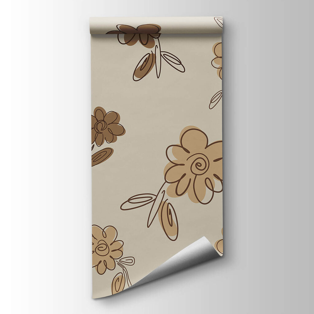 Bruine bloemen met spiralen — productweergave