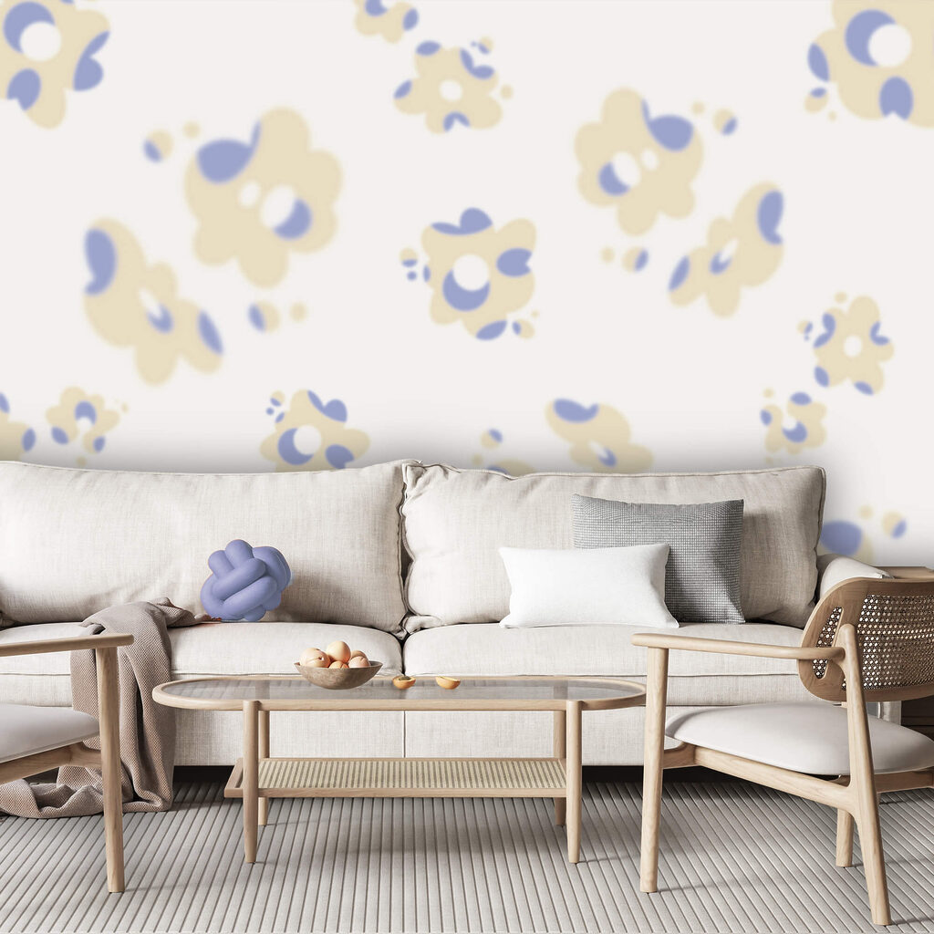 Pastelbloemen in losse vlekken — interieur 2