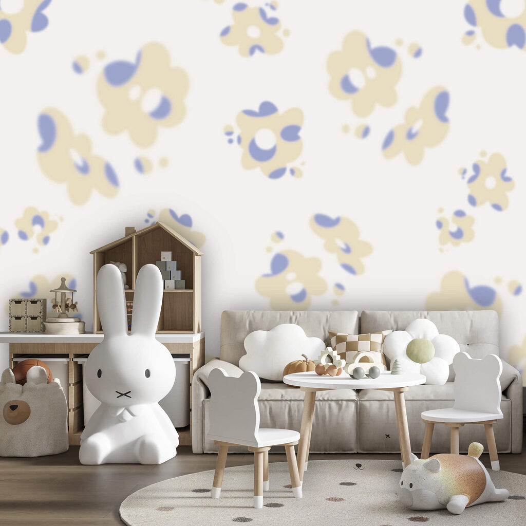 Pastelbloemen in losse vlekken — interieur 1