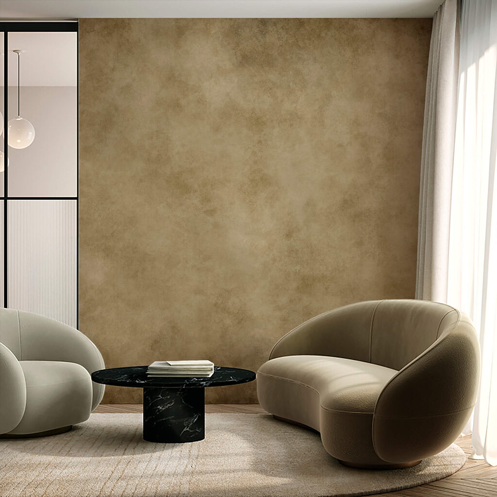 Verweerde verf in olijfgoud — interieur 3
