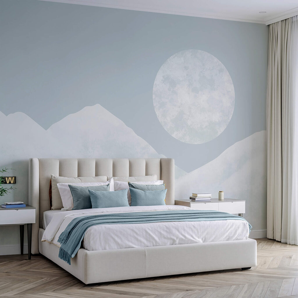 Maan boven een besneeuwde berg — interieur 2