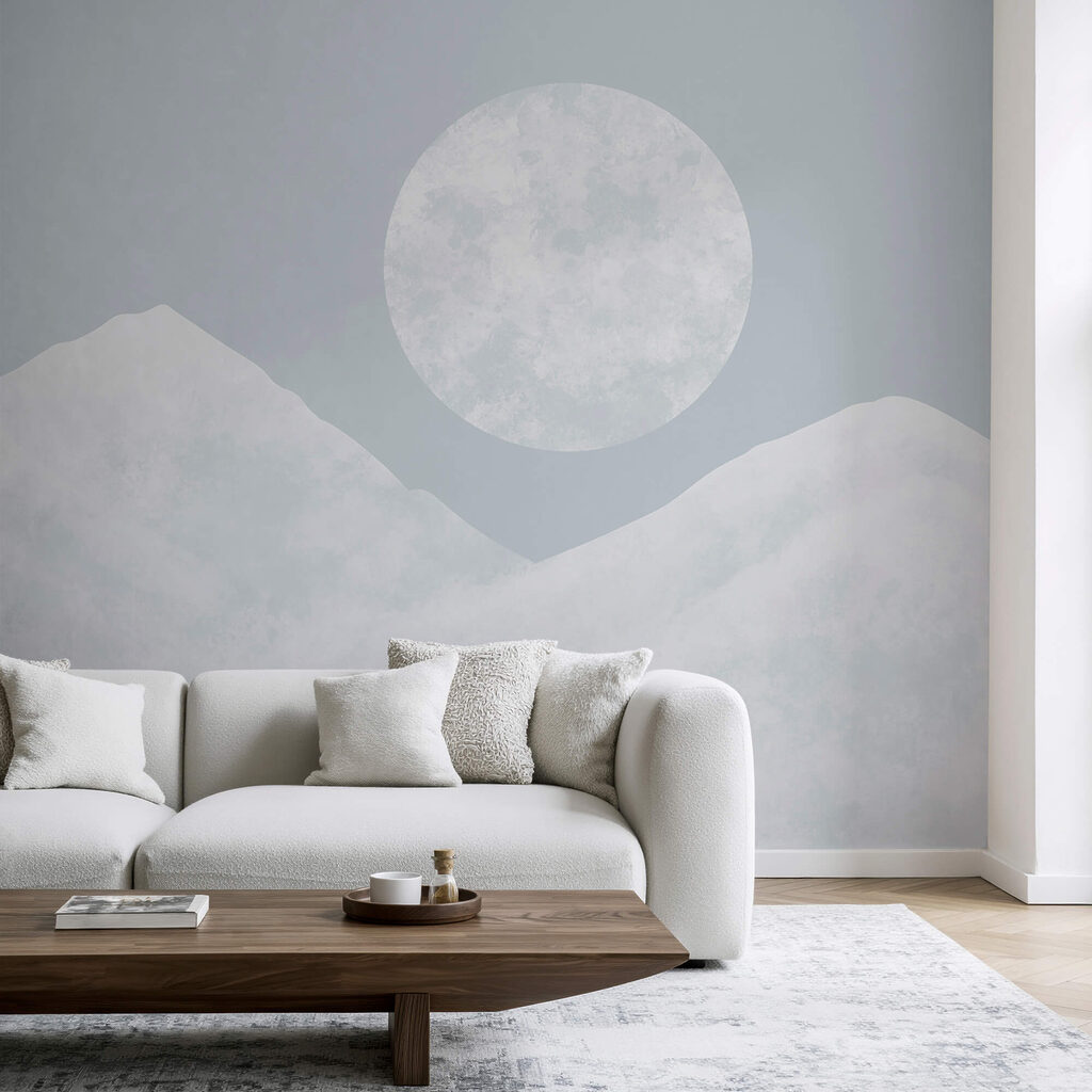 Maan boven een besneeuwde berg — interieur 3
