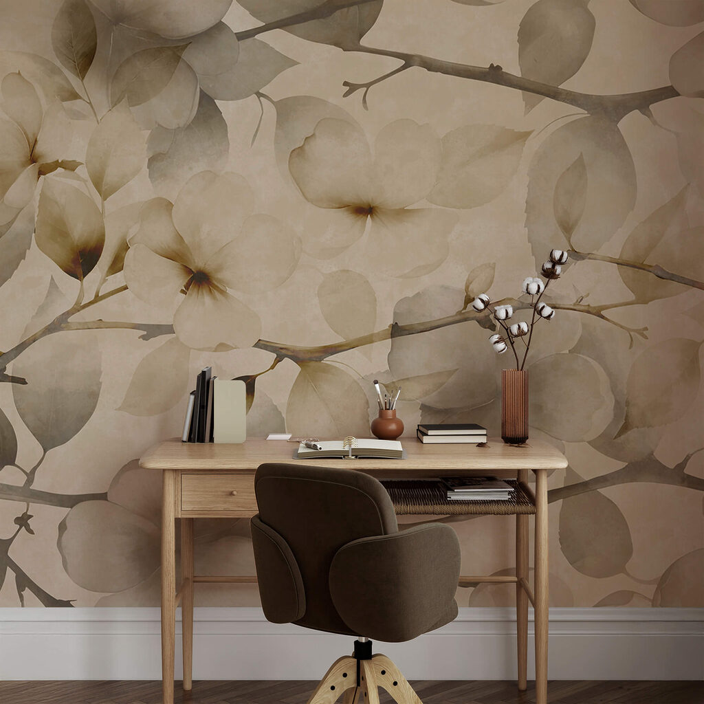 Bloesemtakken in zachte zandtinten — interieur 3