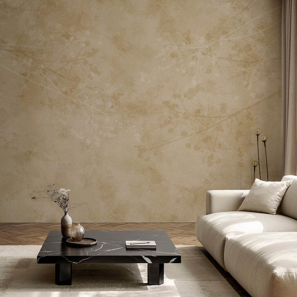 Fijne aders over beige — interieur 1