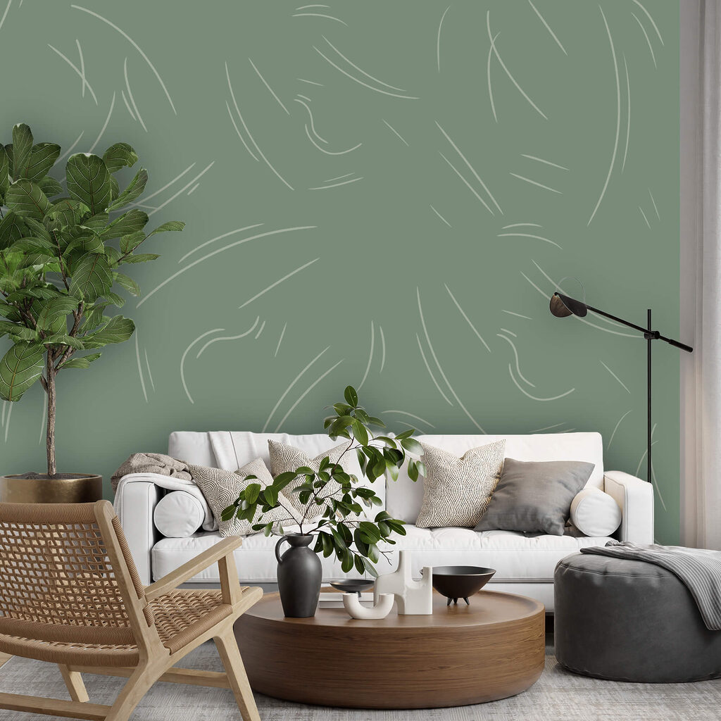 Grijze achtergrond met witte lijnen in een interieur