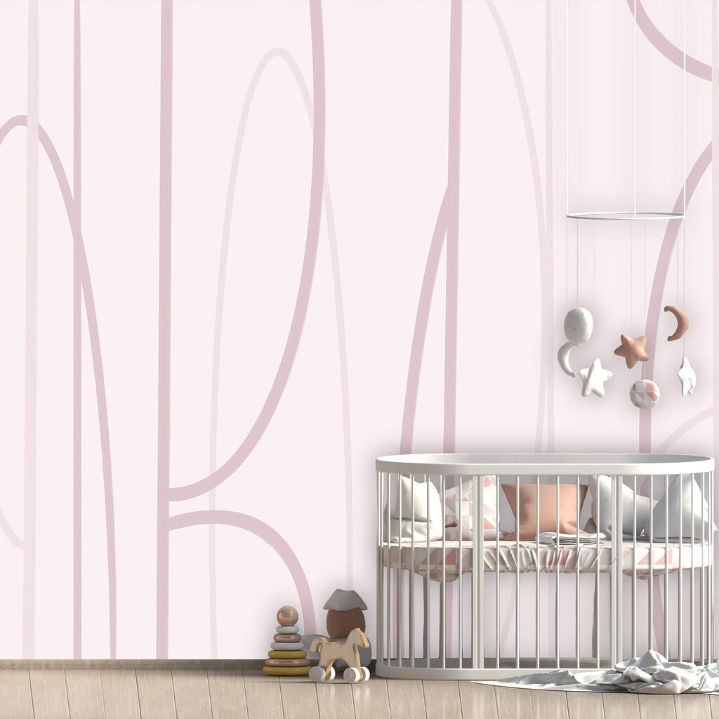 Roze en witte achtergrond met lijnen in een interieur