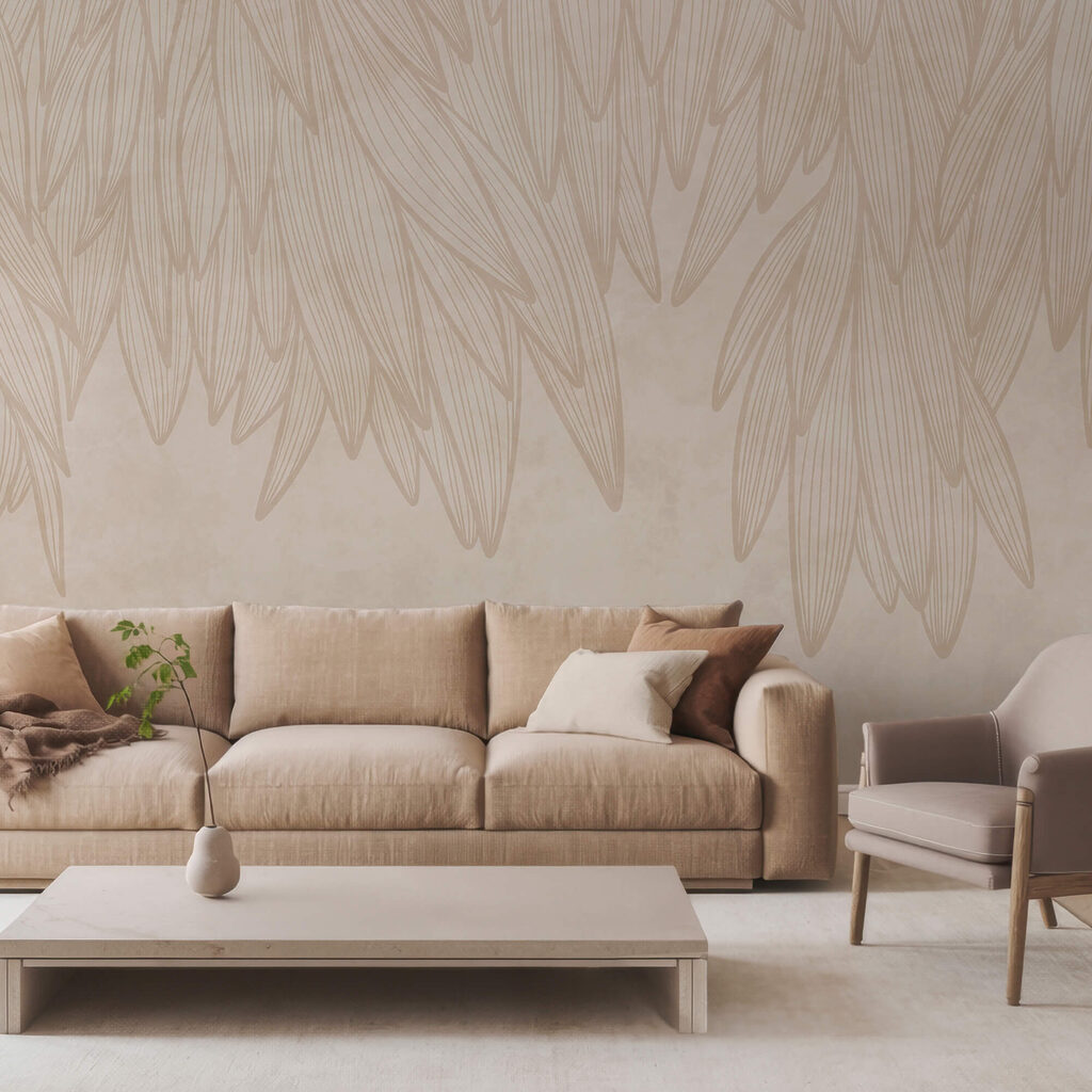 Lange bladcontouren hangen neer — interieur 2