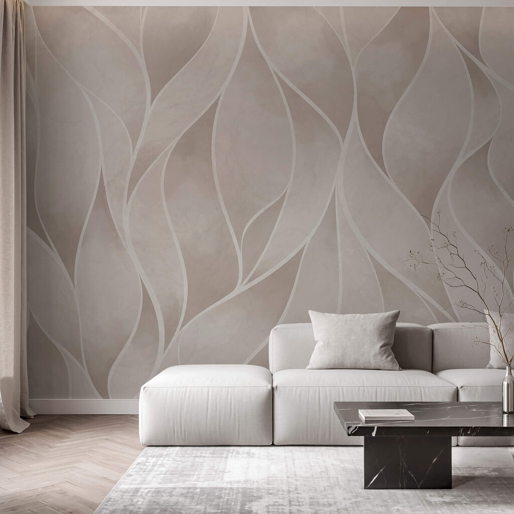 Patroon van golvende lijnen in een interieur