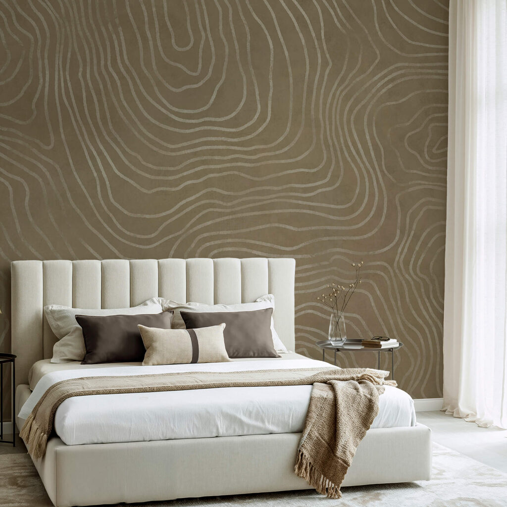 Golvende lijnen op olijfbruin — interieur 2