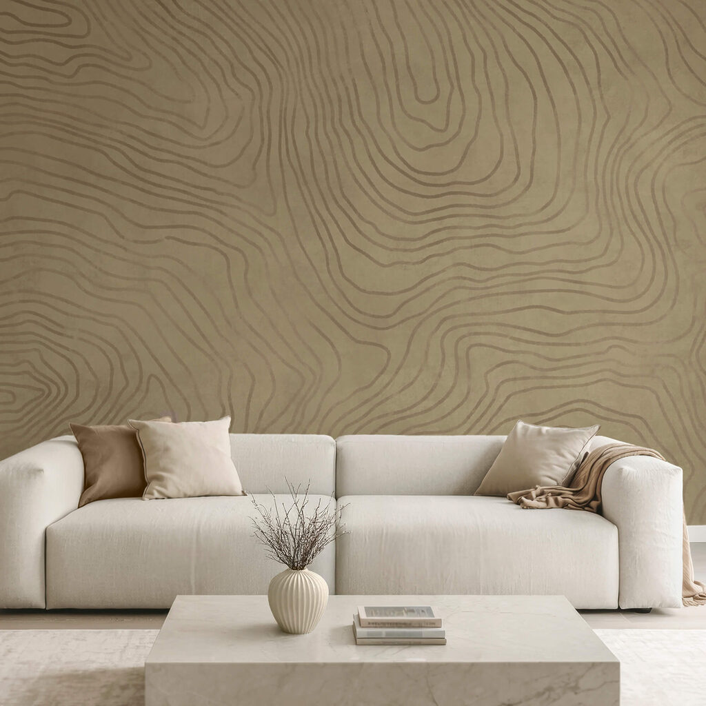 Contourlijnen in zacht oker — interieur 2