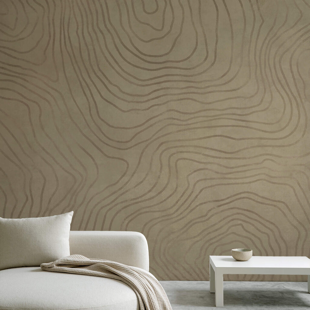 Contourlijnen in zacht oker — interieur 3