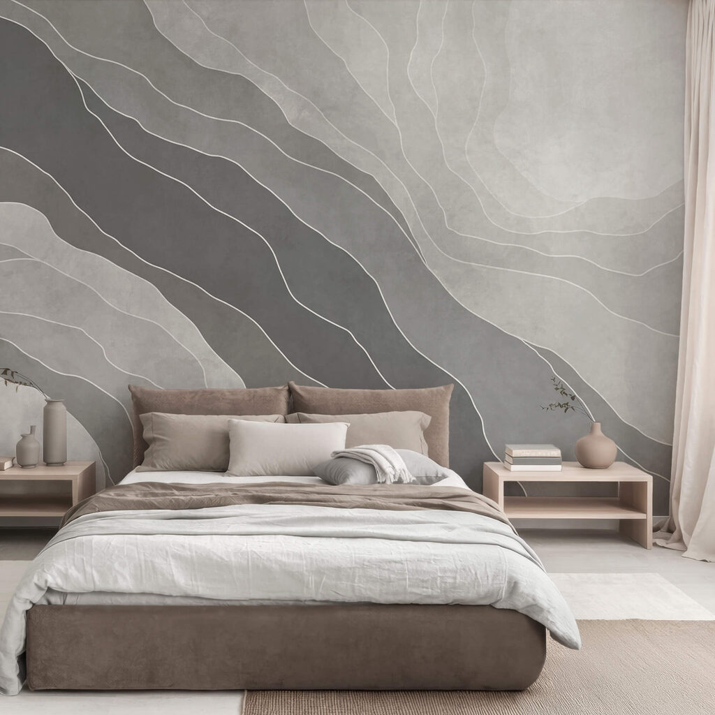 Grijze banen met adercontouren — interieur 1
