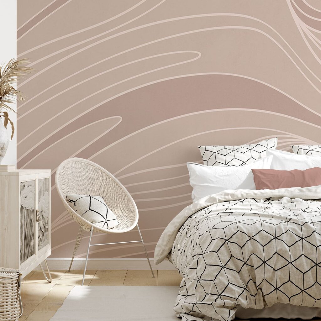 Bruine en witte golvende lijnen — interieur 1