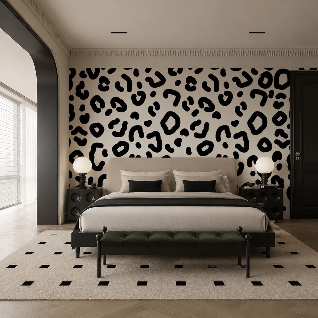Zwart-wit patroon in een interieur