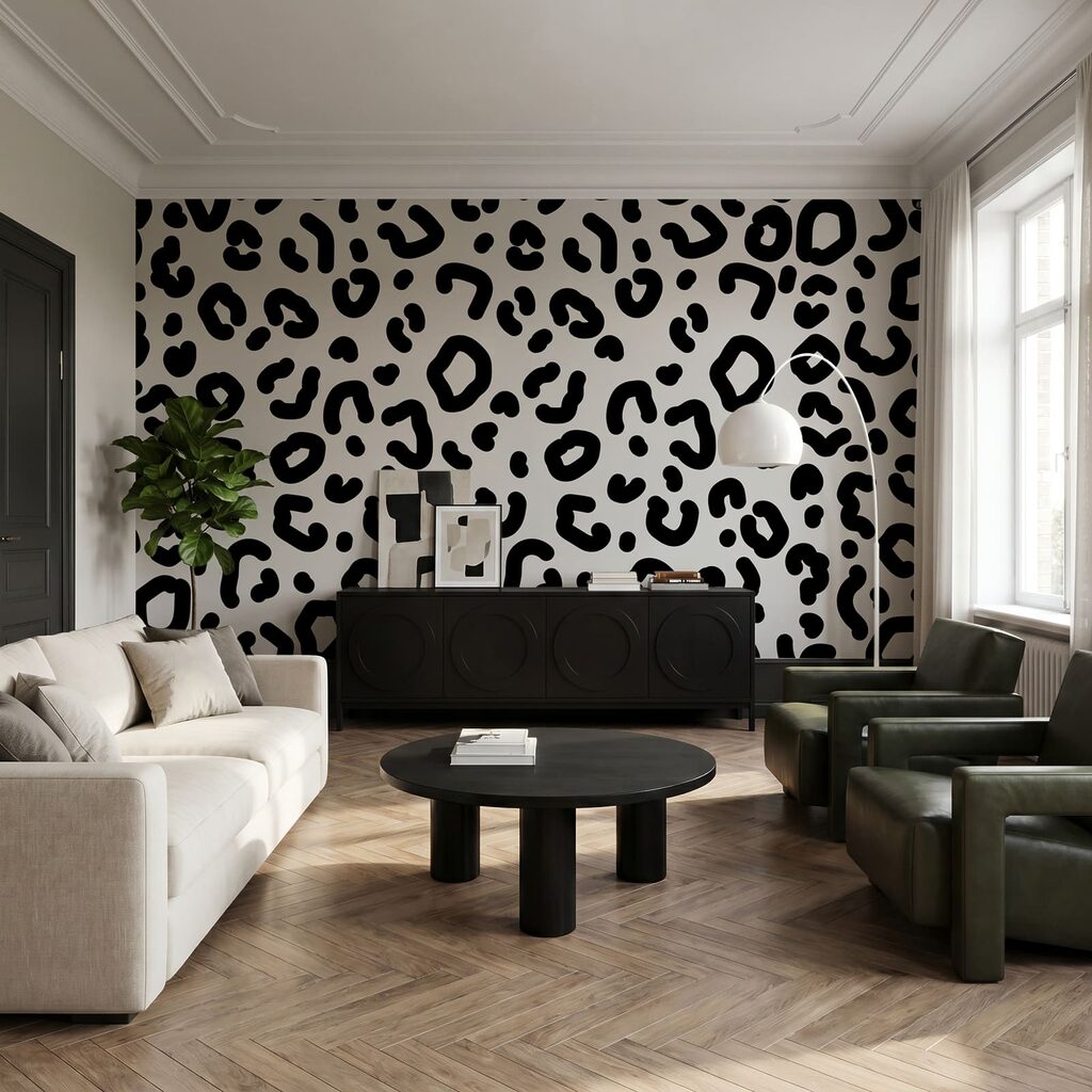 Luipaardvlekken in zwart-wit — interieur 2