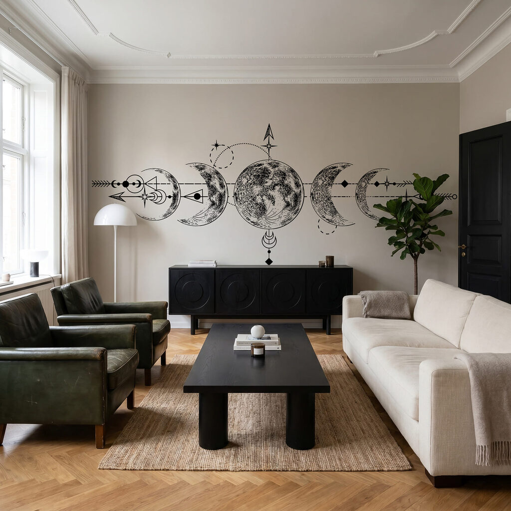 Maanstanden met sierlijke pijlen — interieur 1